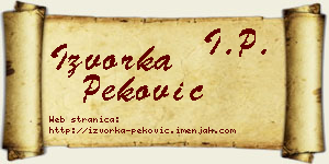 Izvorka Peković vizit kartica